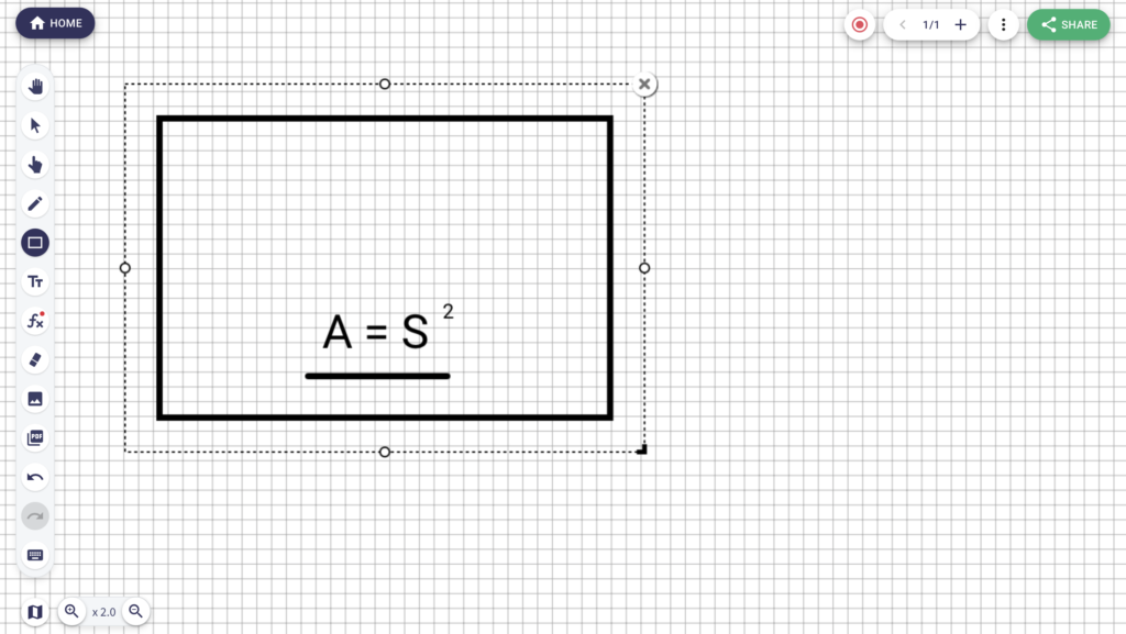 Interactive whiteboard for online Math classes