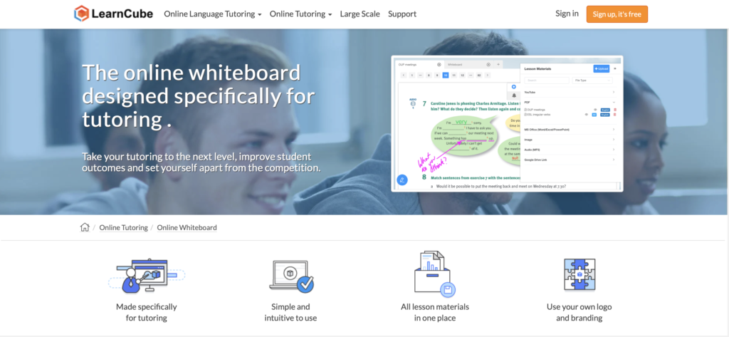 Learncube online whiteboard