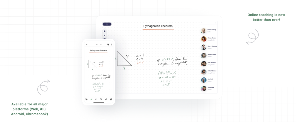 Online whiteboard for teachers