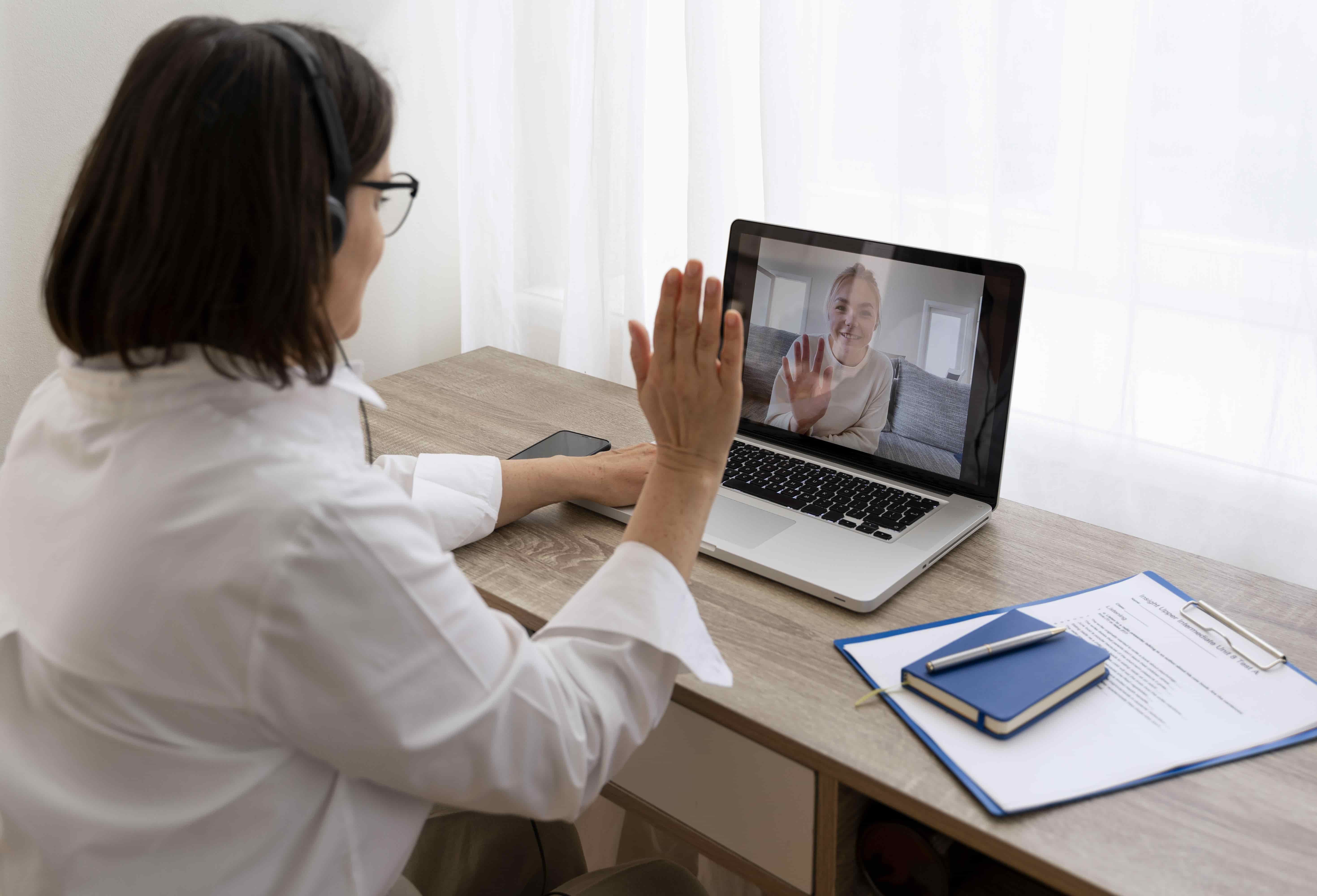 Young Math tutor during an online lesson