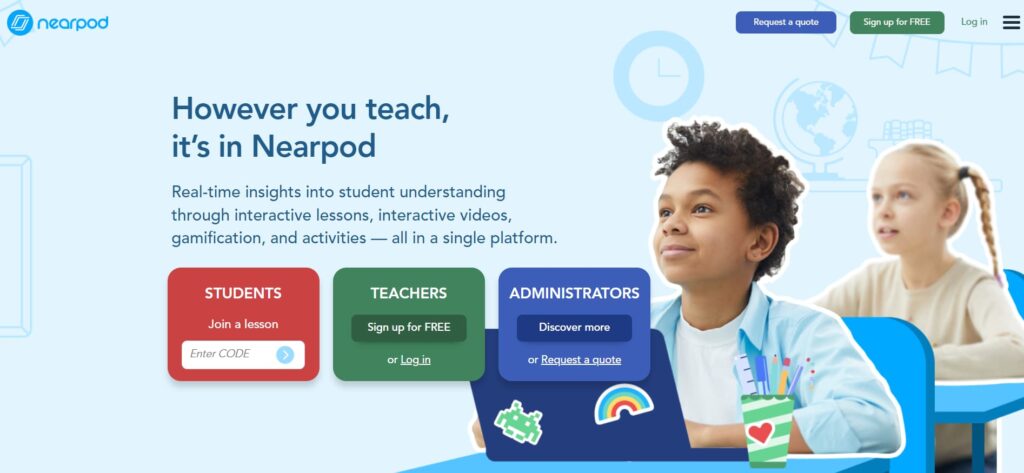 Nearpod homepage