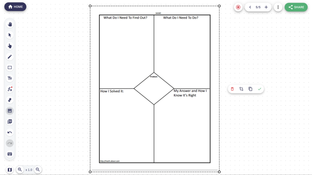 Graphic organizer in LiveBoard