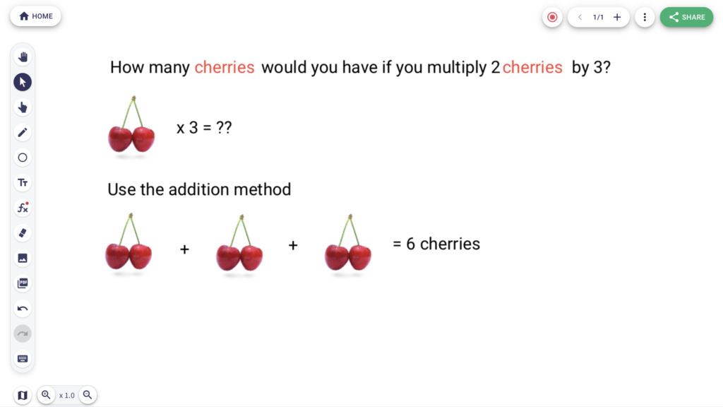 Teach multiplication basics with LiveBoard